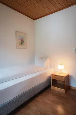 Ein Bett oder Betten in einem Zimmer der Unterkunft Hotel Haus Schönstatt contactless-Check-In