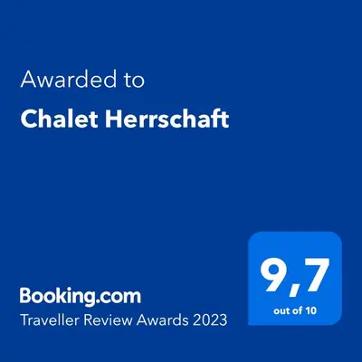 Ein Zertifikat, Auszeichnung, Logo oder anderes Dokument, das in der Unterkunft Chalet Herrschaft ausgestellt ist