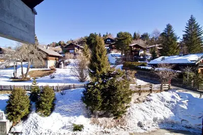 Joli appartement ensoleillé à Vercorin im Winter