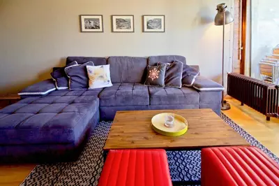 Ein Sitzbereich in der Unterkunft Joli appartement ensoleillé à Vercorin