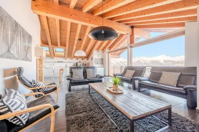 Ein Sitzbereich in der Unterkunft Ski Paradise SP 012 - MOUNTAIN apartment 8 pers
