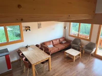 Ein Sitzbereich in der Unterkunft Wakatipu-Lodge