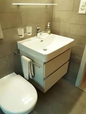 Ein Badezimmer in der Unterkunft Haus Silberblick Anrig