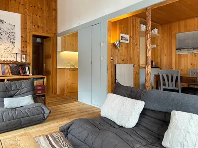 Ein Sitzbereich in der Unterkunft Chalet Marolly - Evolène