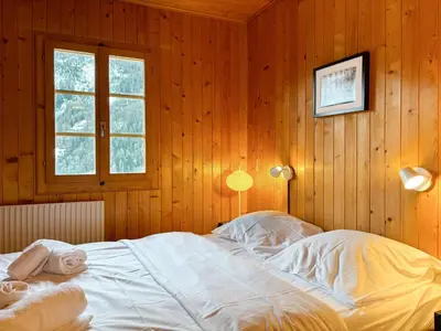 Ein Bett oder Betten in einem Zimmer der Unterkunft Chalet Marolly - Evolène