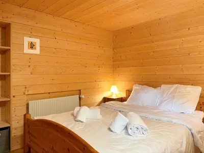 Ein Bett oder Betten in einem Zimmer der Unterkunft Chalet Marolly - Evolène