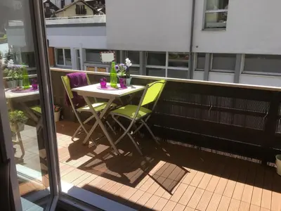 Ein Balkon oder eine Terrasse in der Unterkunft Apartments Steinbock