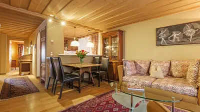 Ein Sitzbereich in der Unterkunft Chalet Kisseye by Zermatt Premium Apartments