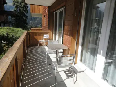 Ein Balkon oder eine Terrasse in der Unterkunft Chalet Goldenhorn