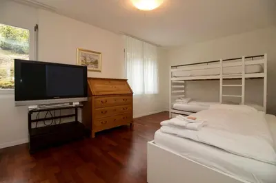 Ein Bett oder Betten in einem Zimmer der Unterkunft Chalet Goldenhorn