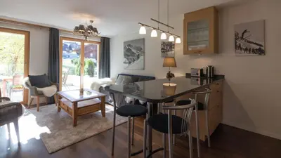 Ein Sitzbereich in der Unterkunft Chalet Brunner 3