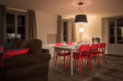 Ein Sitzbereich in der Unterkunft Dependance Penthouse
