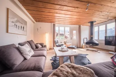Ein Sitzbereich in der Unterkunft Schweizerheim Residence 11