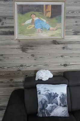 Ein Sitzbereich in der Unterkunft Châlet Birkhahn