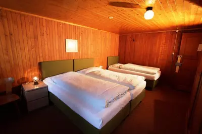 Ein Bett oder Betten in einem Zimmer der Unterkunft Hotel-Restaurant Alpina