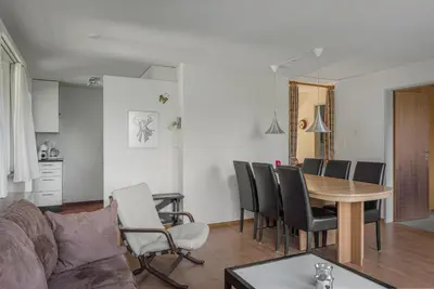Ein Sitzbereich in der Unterkunft Kirschstein OG