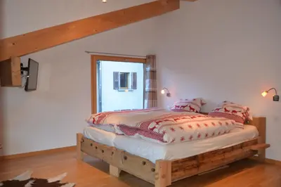 Ein Bett oder Betten in einem Zimmer der Unterkunft Chalet Truffer Ulrichen