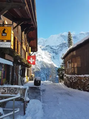 Ein allgemeiner Bergblick oder ein Berglick von der Pension aus