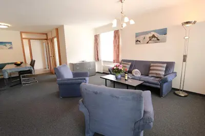 Ein Sitzbereich in der Unterkunft Apartment Azur