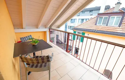 Ein Balkon oder eine Terrasse in der Unterkunft Blumenstrasse 22