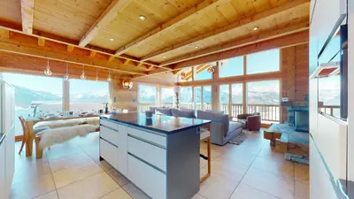 Ein Sitzbereich in der Unterkunft Egg SAUNA & LUXURY chalet 16 pers by Alpvision Résidences