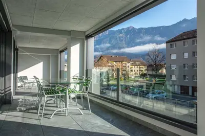 Ein allgemeiner Bergblick oder ein Berglick von der Ferienwohnung aus