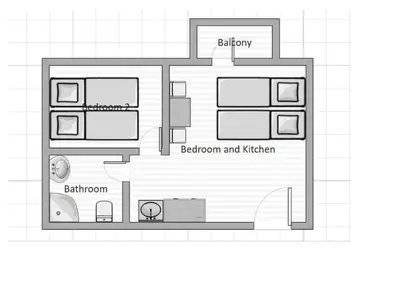 Grundriss der Unterkunft Downtown Apartment 9