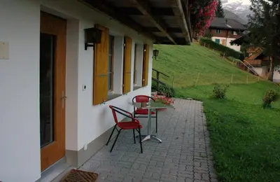 Ein Garten an der Unterkunft Ferienwohnung Uf dr Liwwi