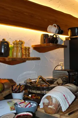 Küche/Küchenzeile in der Unterkunft Hôtel Le Besso - Swiss Romantic Lodge Zinal