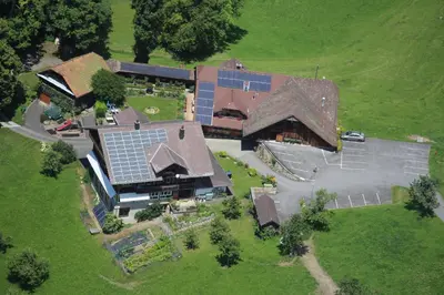 Blick auf Ferienhof Krinde aus der Vogelperspektive