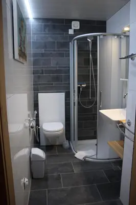 Ein Badezimmer in der Unterkunft Ferienhof Krinde