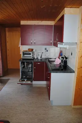 Küche/Küchenzeile in der Unterkunft Ferienwohnung Käch