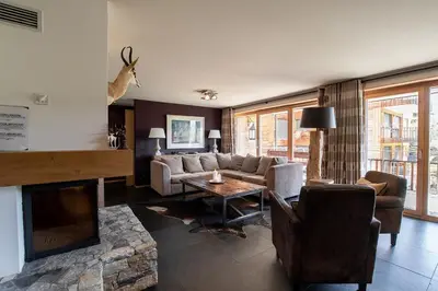 Ein Sitzbereich in der Unterkunft Apartment Caspar