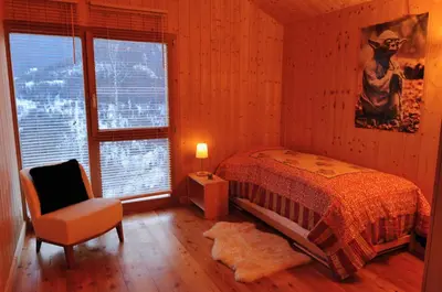 Ein Bett oder Betten in einem Zimmer der Unterkunft Chalet E Toue