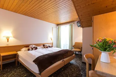 Ein Bett oder Betten in einem Zimmer der Unterkunft Hotel Oberland