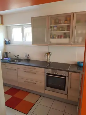 Küche/Küchenzeile in der Unterkunft Ferienwohnung Zayetta Orange Cube Nr. 11a