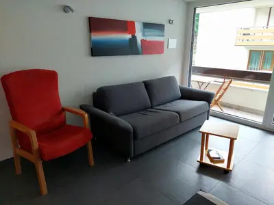 Ein Sitzbereich in der Unterkunft Haus Fortuna