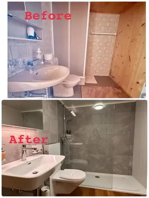 Ein Badezimmer in der Unterkunft One Bedroom with mountain and garden view ground floor of Chalet Solaria