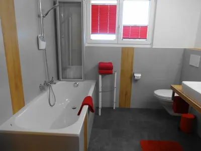 Ein Badezimmer in der Unterkunft Domblick Apartments