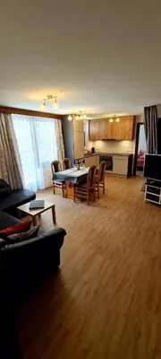 Ein Sitzbereich in der Unterkunft Apartmenthaus Sunshine