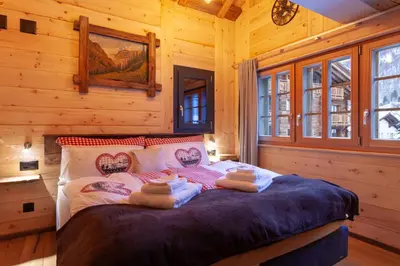Ein Bett oder Betten in einem Zimmer der Unterkunft Chalet Schuler