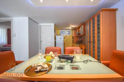 Ein Sitzbereich in der Unterkunft Casa Sunegga