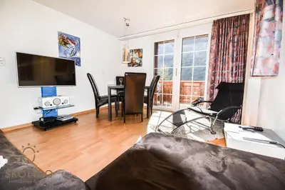 TV/Unterhaltungsangebot in der Unterkunft Wohnung in Zermatt mit postkarten Matterhornblick