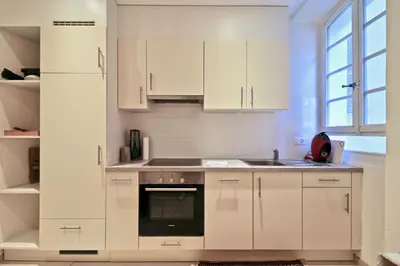 Küche/Küchenzeile in der Unterkunft Charmant appartement au cœur de Sion