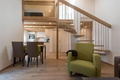 Ein Sitzbereich in der Unterkunft Haus Bergsonne
