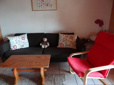 Ein Sitzbereich in der Unterkunft Marmottes F43