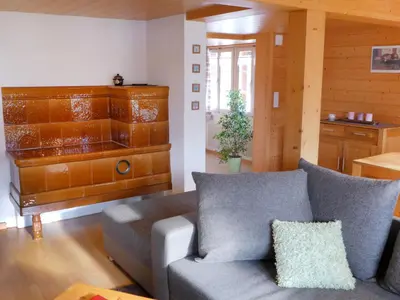 Ein Sitzbereich in der Unterkunft Chalet Hüsli by Interhome