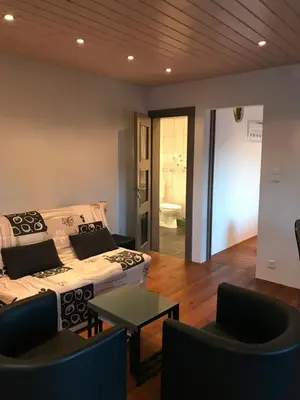 Ein Sitzbereich in der Unterkunft Les Mouresses