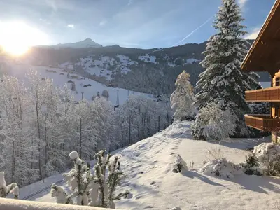 Ein allgemeiner Bergblick oder ein Berglick von der Ferienwohnung aus