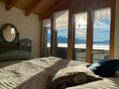 Ein Bett oder Betten in einem Zimmer der Unterkunft Alpenparadies